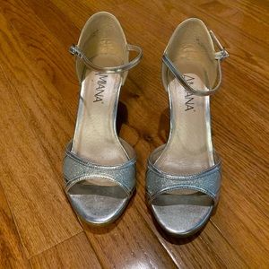 Amiana Silver Glitter Heels